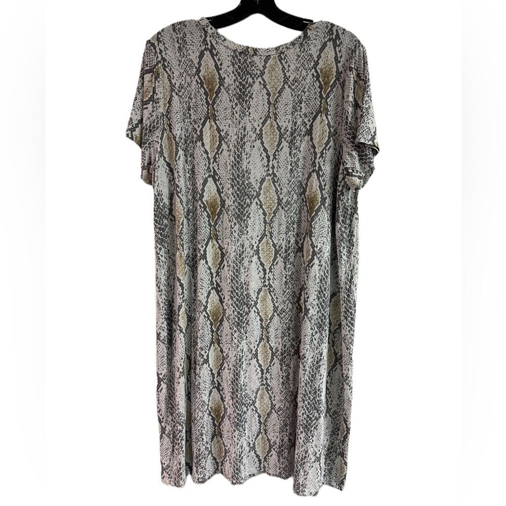 Express Gray Multi Snake Print Rayon T-Shirt Dres… - image 2